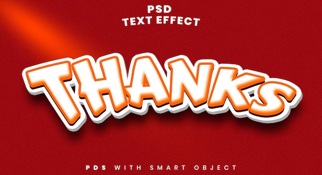 Danke bearbeitbarer 3D-Texteffekt in Photoshop