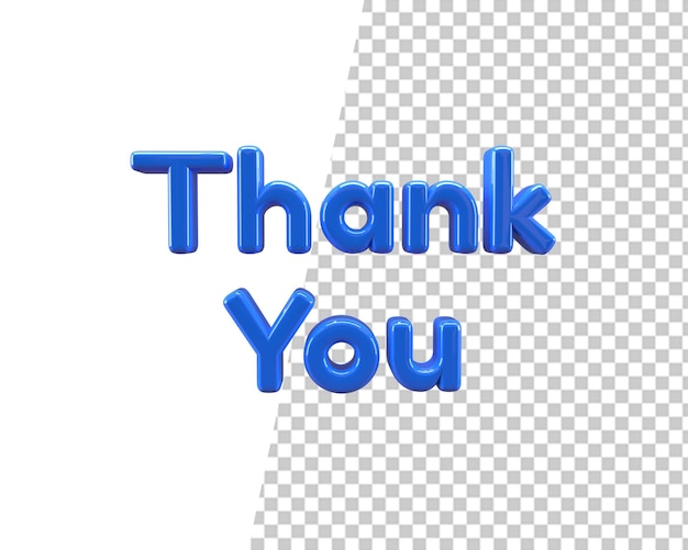 Danke, blauer Text 3D-Rendering