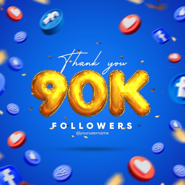 Danke für 90k Social-Media-Banner für Freunde und Follower für Facebook