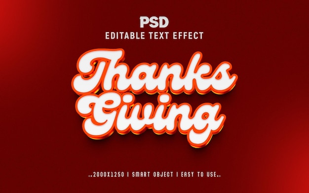 Danke für die 3D-Text-Effekt-Stil-PSD