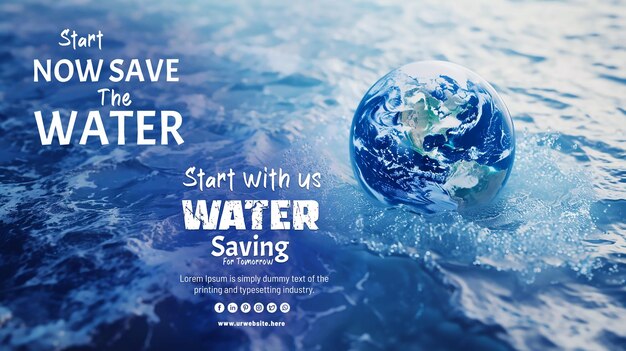 PSD dans le monde goutte d'eau propre sur et l'eau fraîche ondulations bleues conception concept de sauvegarde de l'environnement