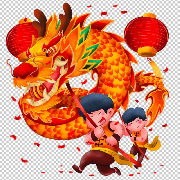 PSD danse du dragon du nouvel an chinois