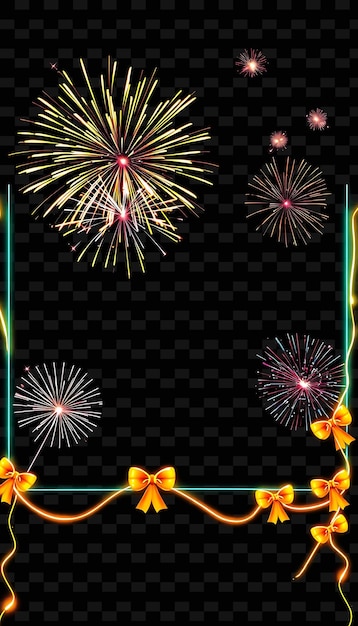 Danser sur le cadre_Firecrackers_Envoyer_Flares_Across_the_Outline_Lighting_Up_With_Energy_Neon_Bows_and_Fl