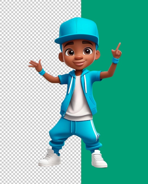 Danseur Hip Hop Garçon Dessin Animé 3d Psd