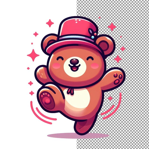 PSD danza del deleite arte vectorial caprichoso con animales lindos en un fondo png