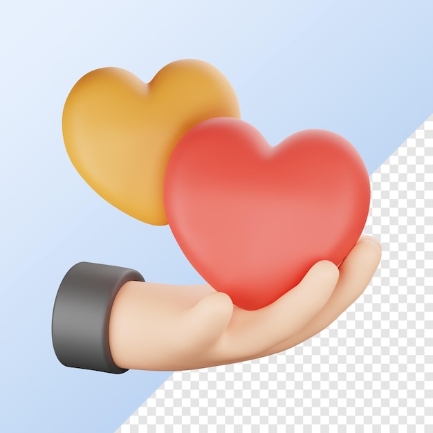 Dar amor 3d icono ilustración