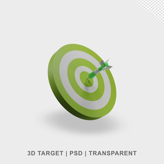 Dardo objetivo 3D transparente sin fondo