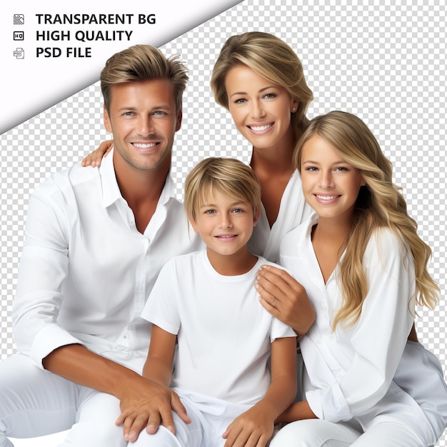 PSD daring white family estilo ultra-realista fundo branco