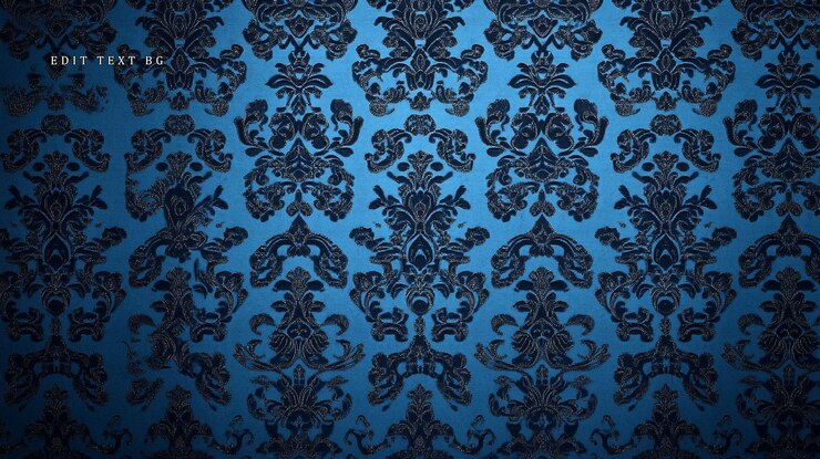 PSD dark blue damask pattern wallpaper background