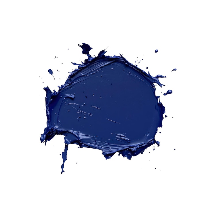 PSD dark blue paint swatch with textured brushstrokes and splatters
