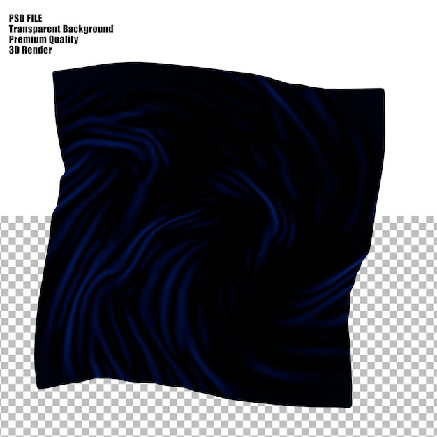 Dark Blue Velvet Fabric Drape 3D Render