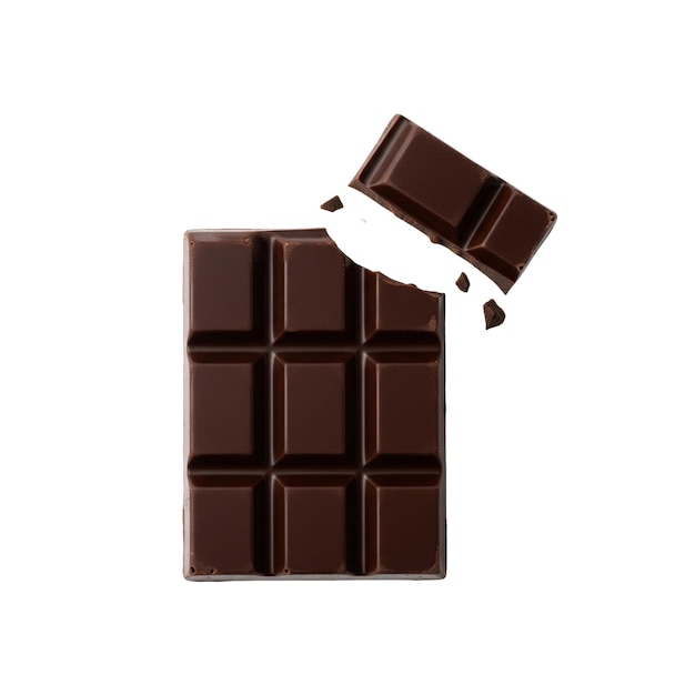 Dark Chocolate Bar Broken in Half