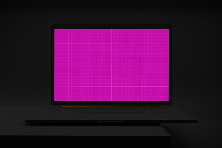 PSD dark laptop mockup