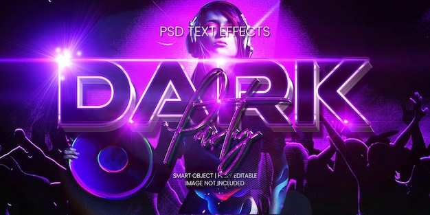 PSD dark party text effect