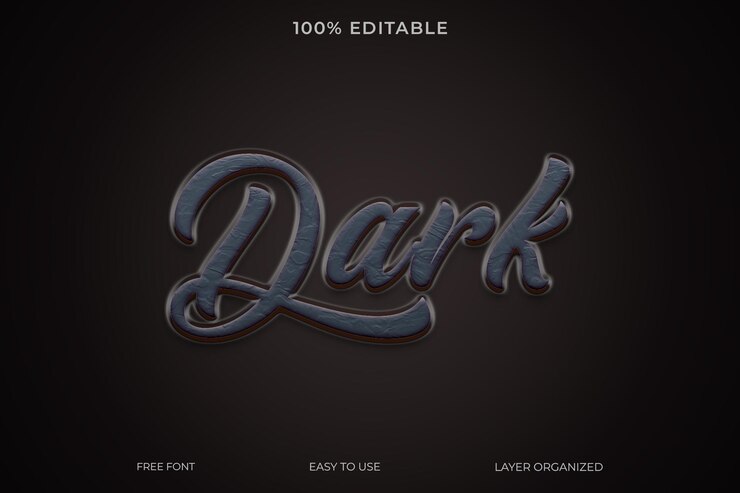 PSD dark psd 3d text effect style editable
