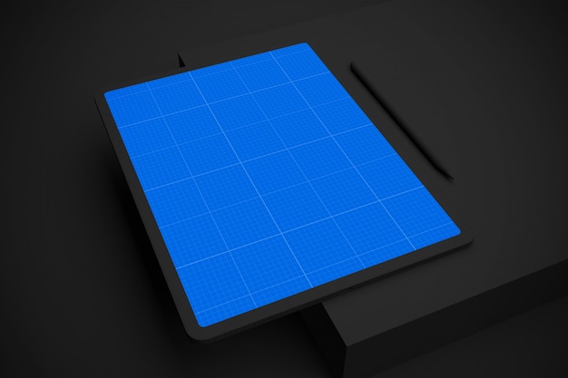PSD dark tablet v.2 mockup