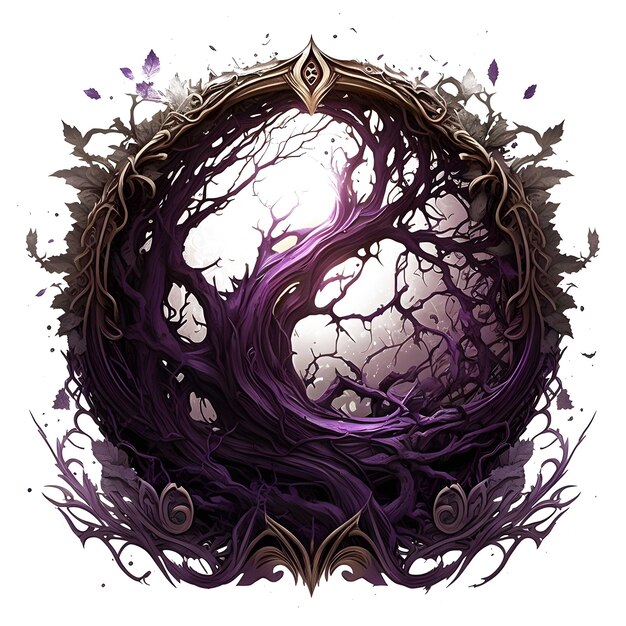 Dark World Tree Abstrato 4096px PNG Transparente 300dpi para camiseta clipart design capa de livro moldura