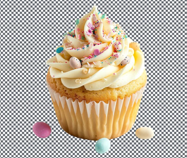 PSD darling easter themed cupcake confection studio isolé sur un fond transparent