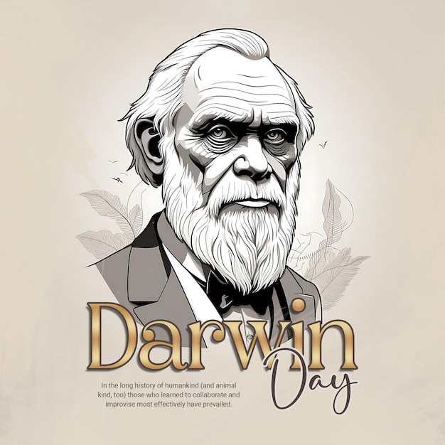 PSD darwin day modelo de banner de postagem em mídia social