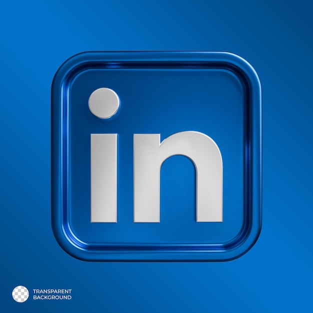 Das 3D-Logo von Linkedin ist metallisch.