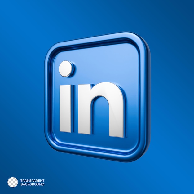 Das 3D-Logo von Linkedin ist metallisch.