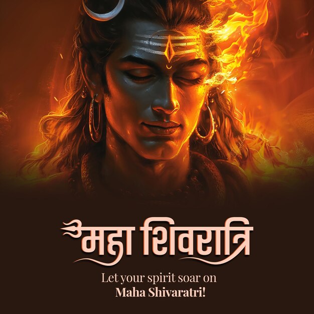 PSD das banner für die sozialen medien von maha shivaratri