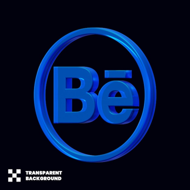 Das Behance Social Media Icon 3D