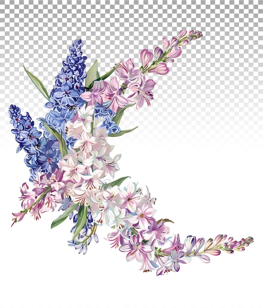 PSD das flüstern der hyacinth-wasserfarben-clipart-design