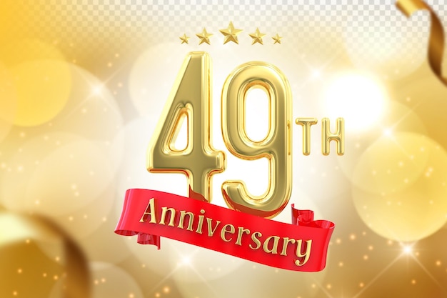 Das Goldene Banner des 49. Jahrestages 3D