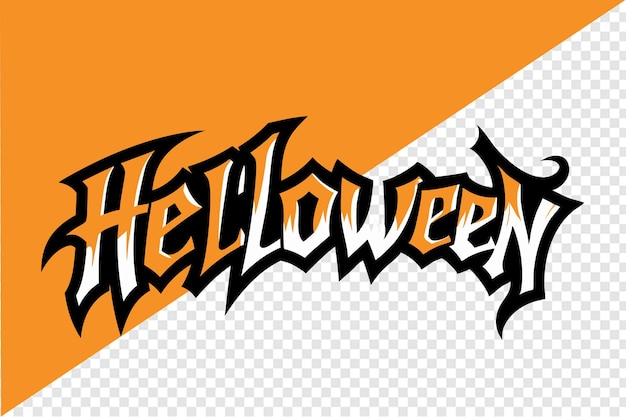 Das Halloween-Logo ist orange und schwarz.