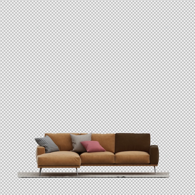 Das isometrische getrennte sofa 3d übertragen