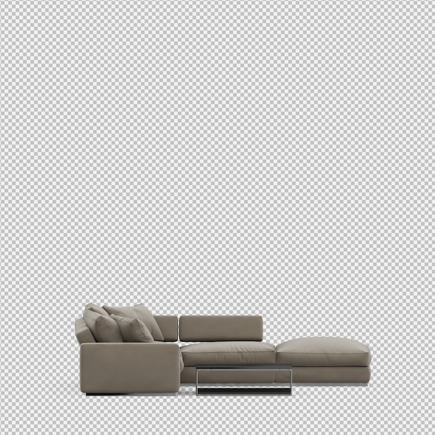 Das isometrische getrennte Sofa 3D übertragen