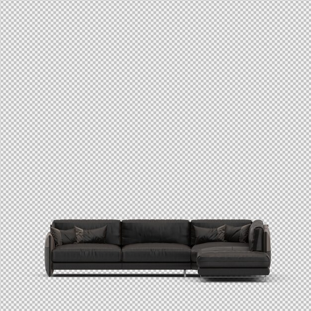 Das isometrische getrennte Sofa 3D übertragen
