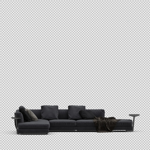 Das isometrische getrennte Sofa 3D übertragen