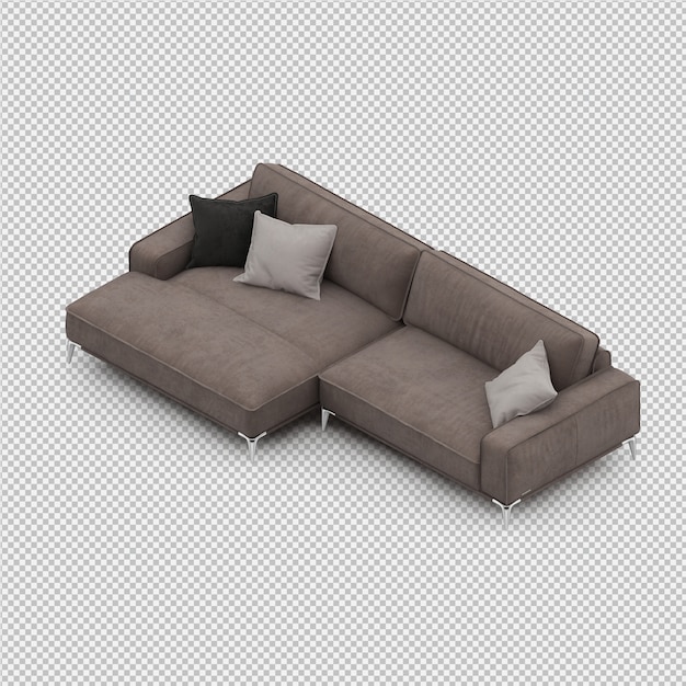 Das isometrische getrennte Sofa 3D übertragen