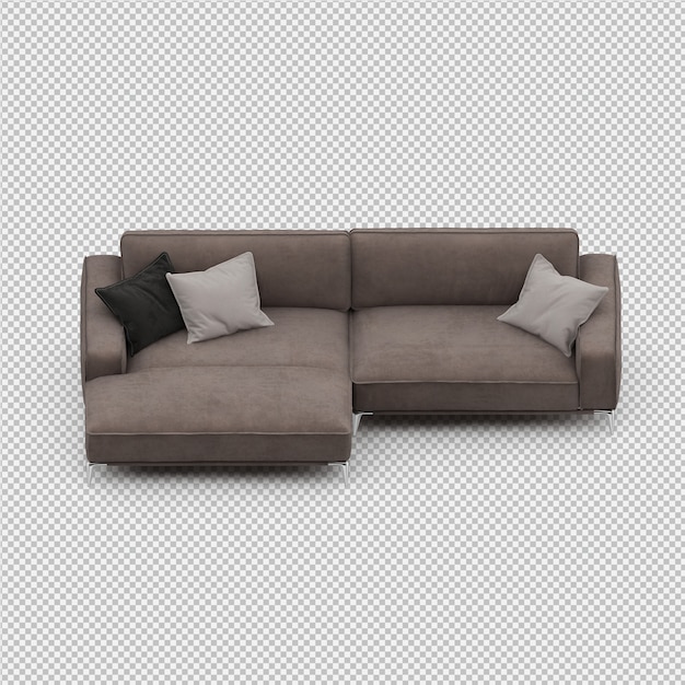 Das isometrische getrennte Sofa 3D übertragen