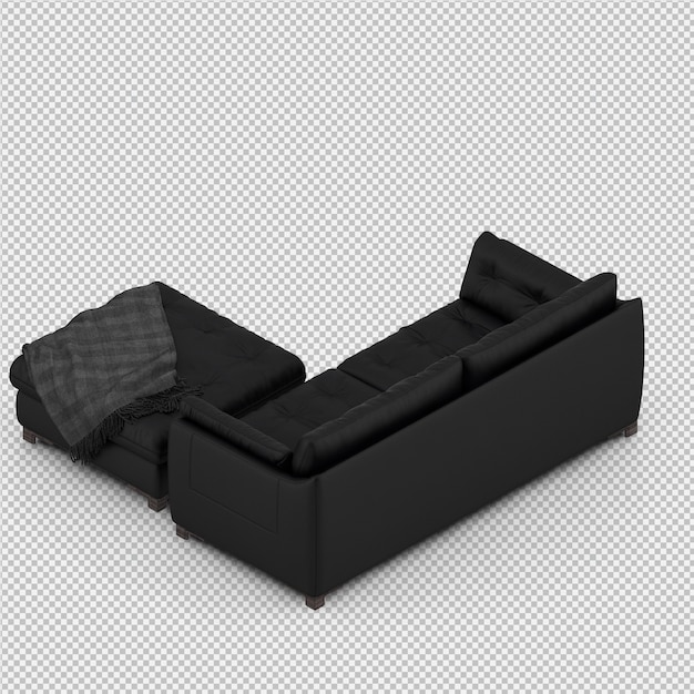 Das isometrische getrennte sofa 3d übertragen