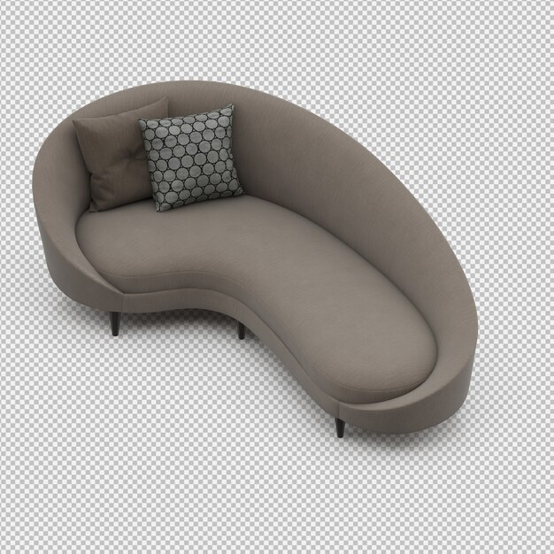 Das isometrische getrennte Sofa 3D übertragen