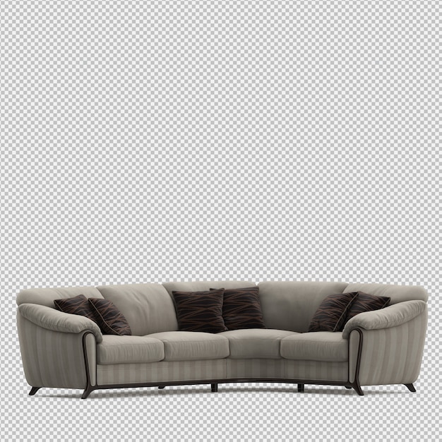 Das isometrische getrennte Sofa 3D übertragen
