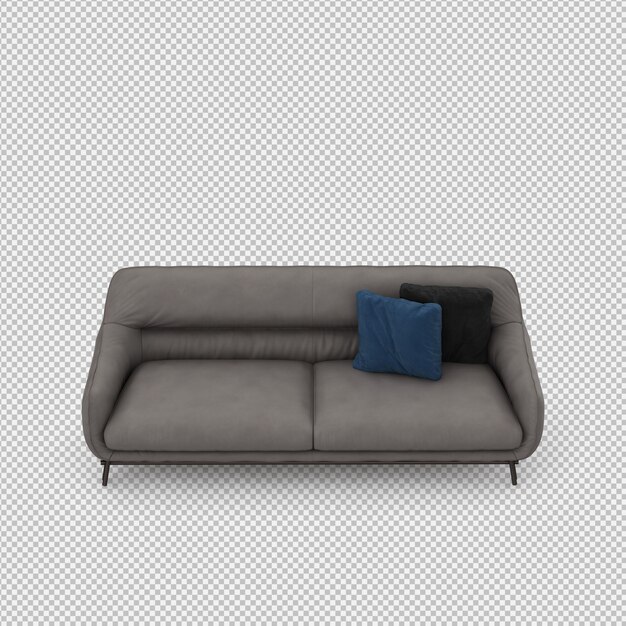 Das isometrische getrennte sofa 3d übertragen