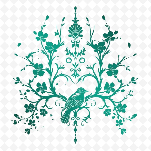 PSD das komplizierte cherry blossom crest-logo mit dem kreativen vektor-design der nature-kollektion