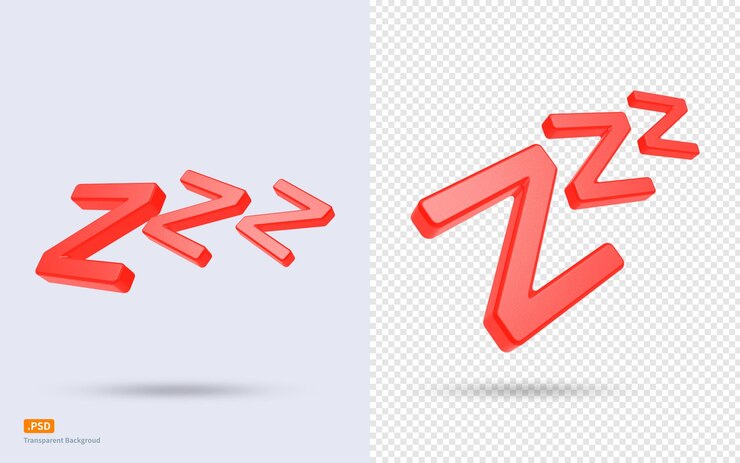 PSD das rote symbol, das den schlaf z darstellt