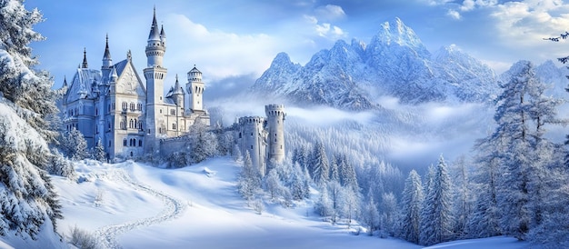 Das schneebedeckte Märchenschloss
