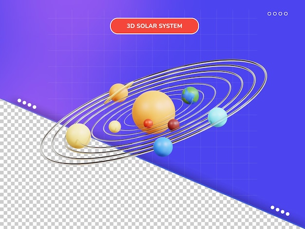 Das sonnensystem 3d-symbol