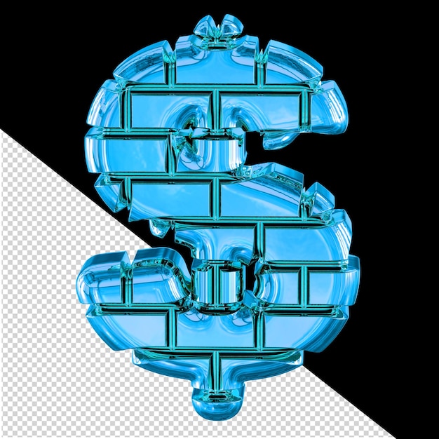 Das Symbol aus blauen Ziegeln