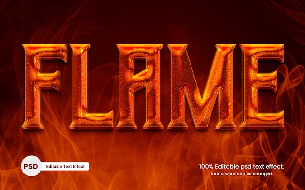 Das Wort "Flamme" ist in Flammen.