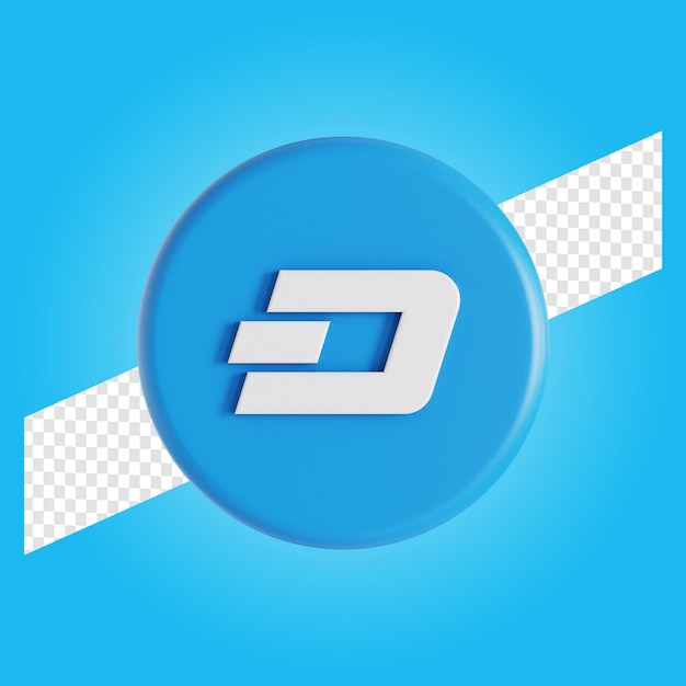 Dash kryptowährung symbol logo 3d-darstellung