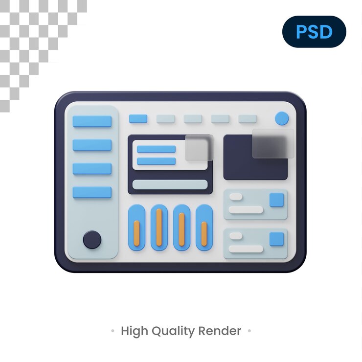PSD dashboard 3d icon