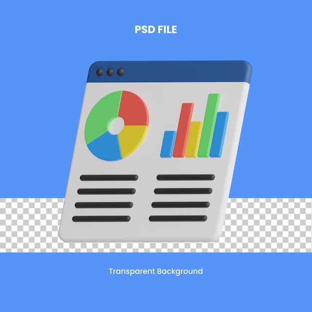 Dashboard 3d-rendering symbol illustration analysen