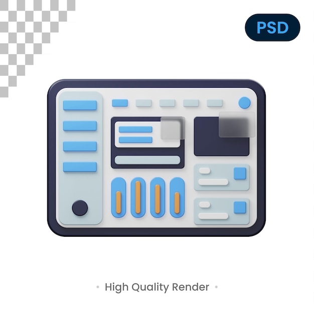 PSD dashboard-3d-symbol